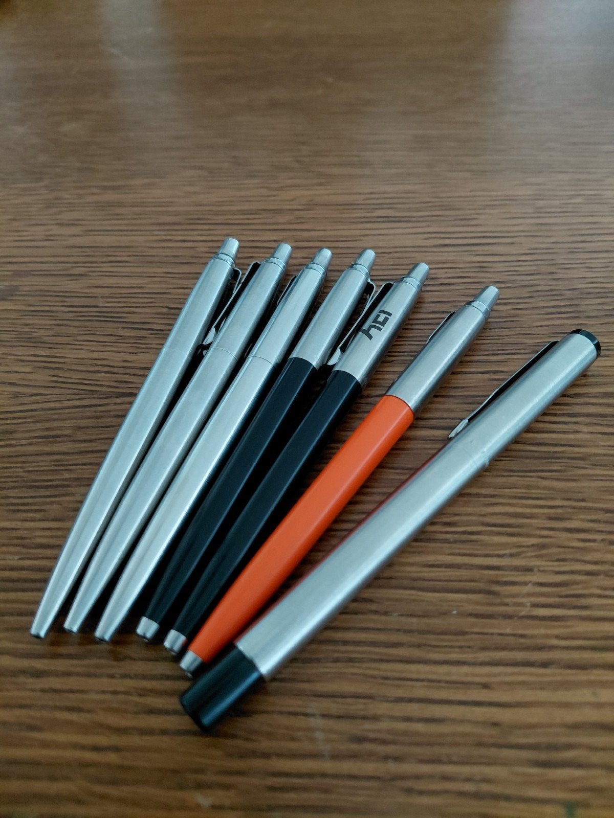 6 parker pennen en 1 vulpen, Collections, Enlèvement ou Envoi, Stylo à bille, Parker, Avec publicité
