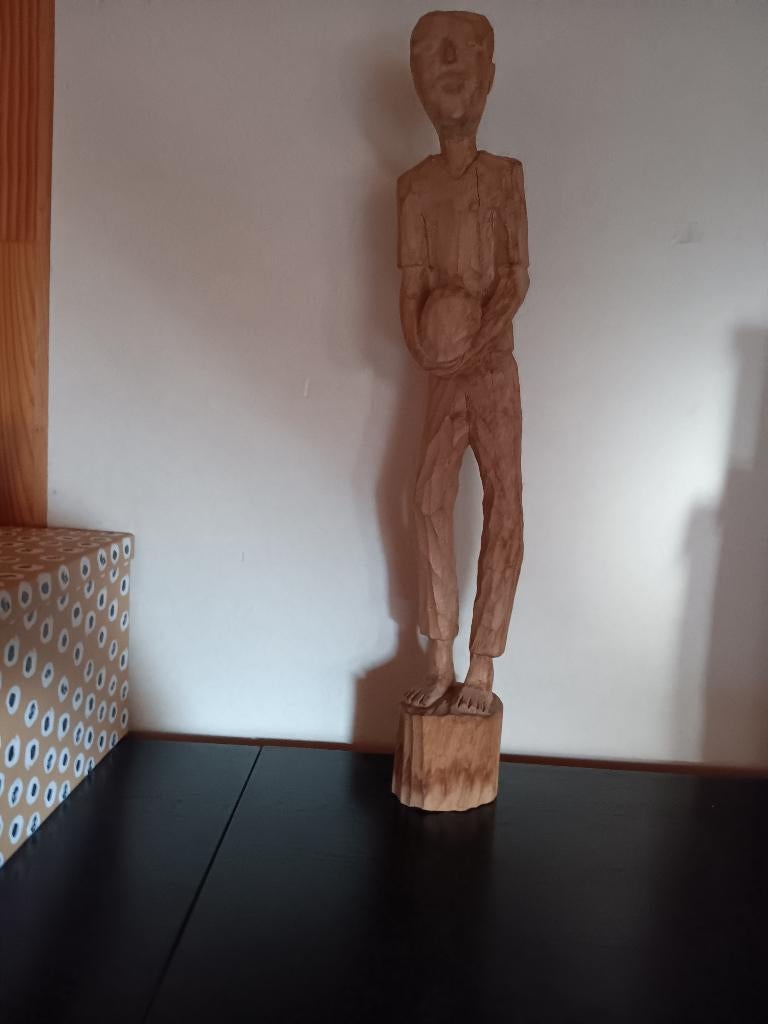 houten beeld, Antiek en Kunst, Ophalen, 50 - 100 cm, Handgemaakt, Beeld