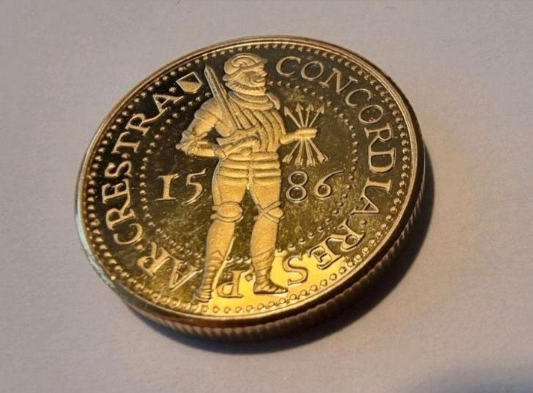 verguld zilveren (gouden dubbel Ducaat) [Herslag!], Postzegels en Munten, Vóór koninkrijk, Verzenden, Goud, Overige waardes