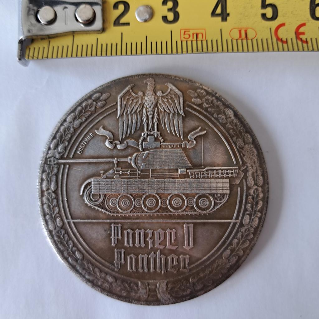 Panzer V Panther verzamelmedaille 50 mm – militaire historie, Ophalen of Verzenden