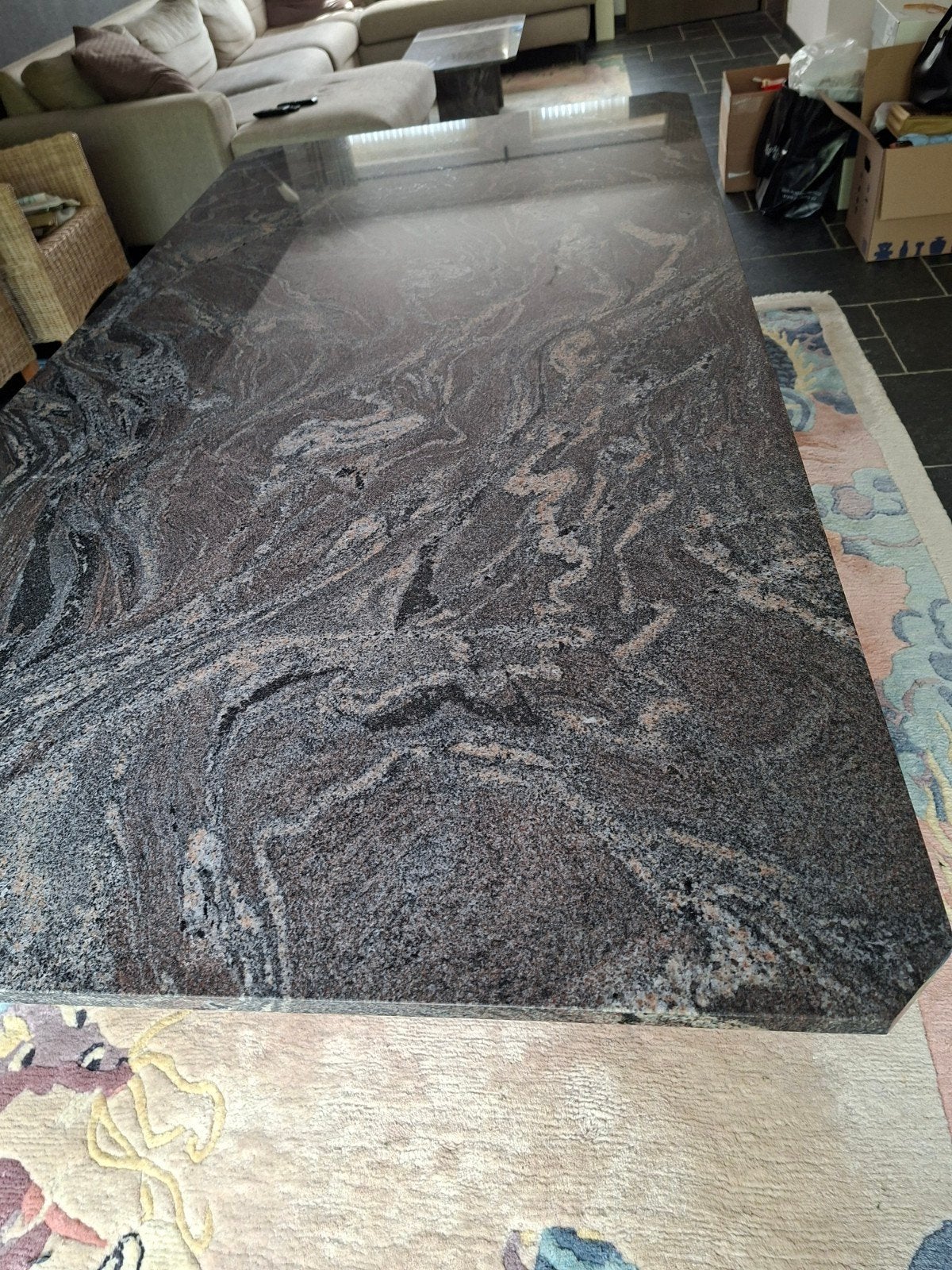 tafel  in graniet, Ophalen, 100 tot 150 cm, 200 cm of meer, Zo goed als nieuw