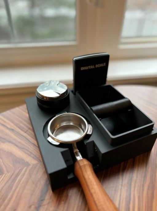 Coffee Tamping station met afklopbak (knockbox) 54 mm & 58, Ophalen of Verzenden, Nieuw
