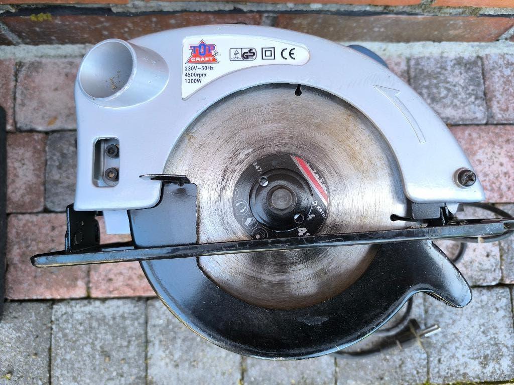 Scie circulaire 1200W 185mm, Topcraft, 1200 watts ou plus, 30 à 70 mm, Enlèvement