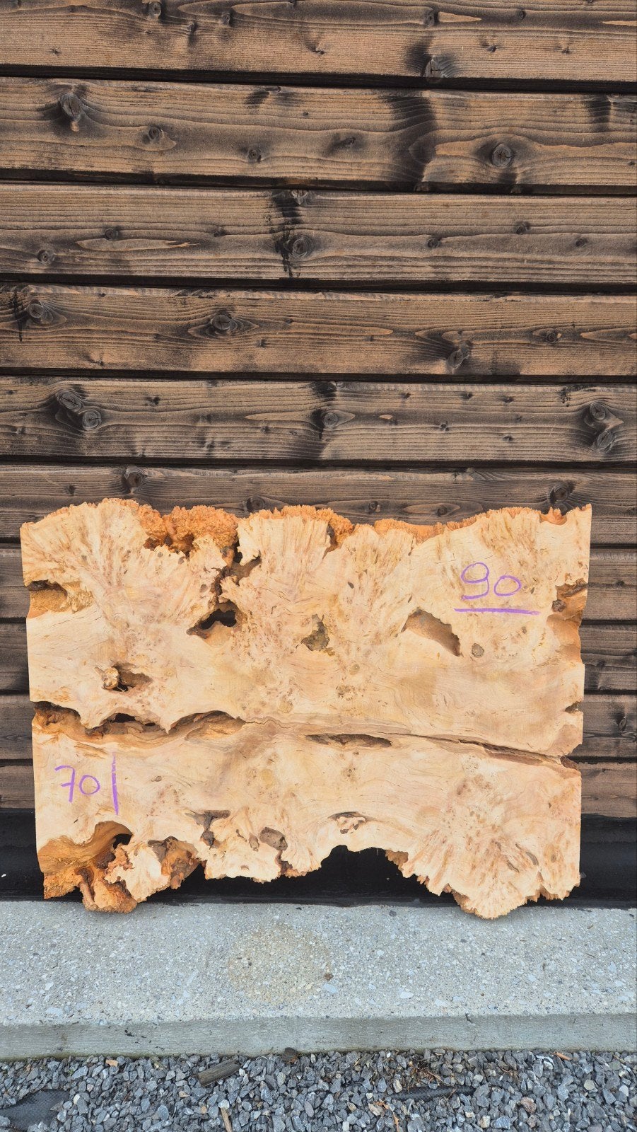 Klein dienblad met vergrootglas in elzenhout, Ophalen