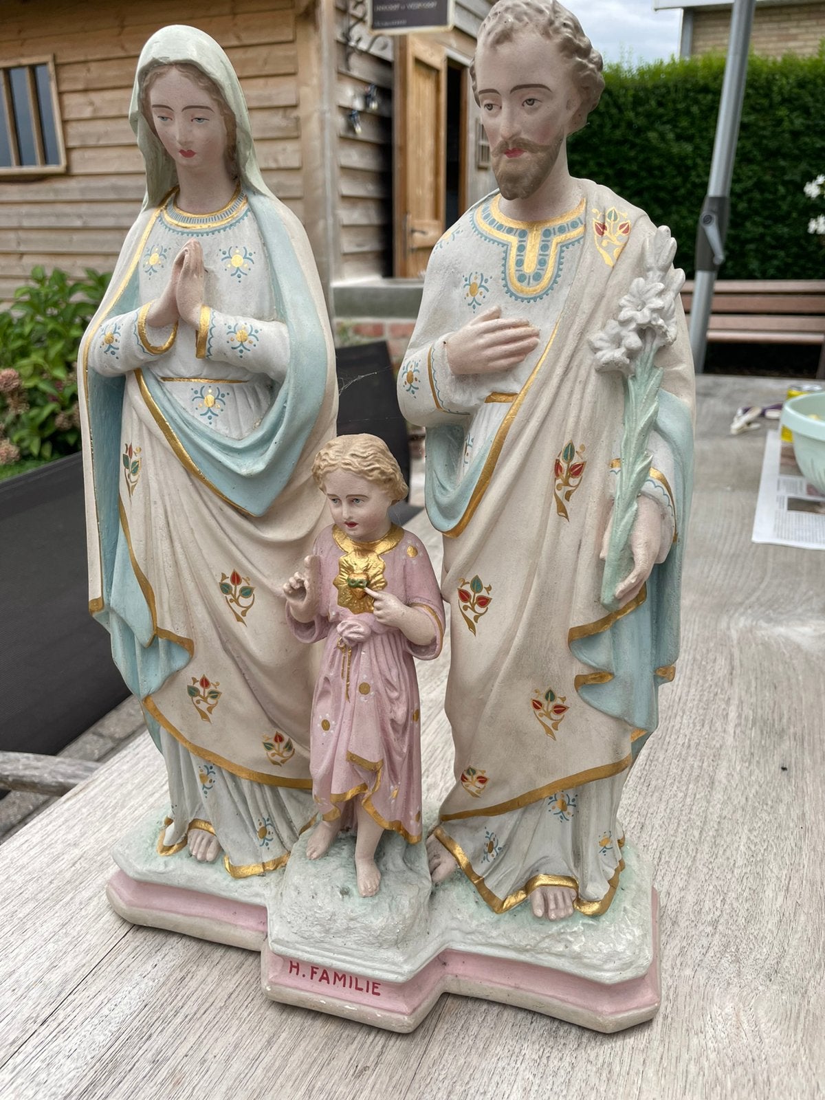 Zeldzame Heilige Familie in plaaster, Antiek en Kunst, Antiek | Religieuze voorwerpen, Ophalen