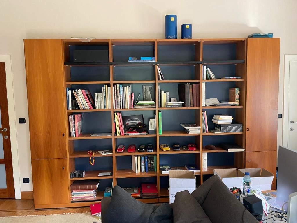 Molteni mid-century modern design boekenkast, Ophalen, 200 cm of meer, Gebruikt, Met deur(en)