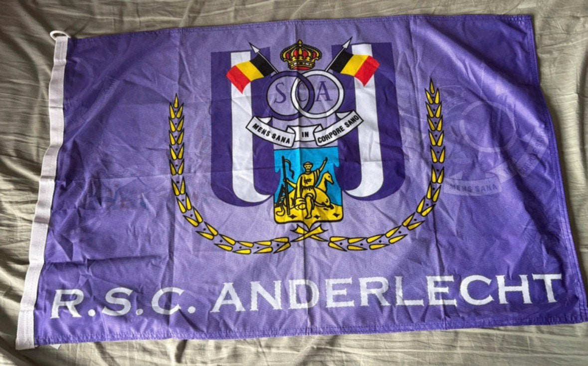 Drapeau officiel R.S.C. Anderlecht Mauve ️, Envoi, Comme neuf