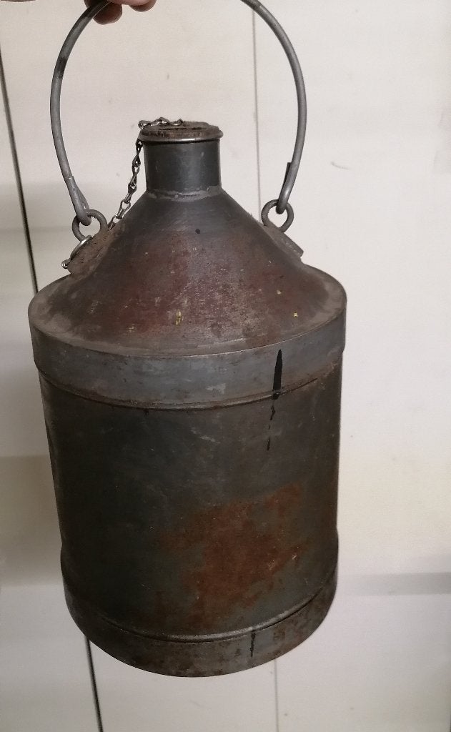 Bidon métallique ancien militaire sncb, Collections, Envoi, Utilisé, Autre, Autres marques