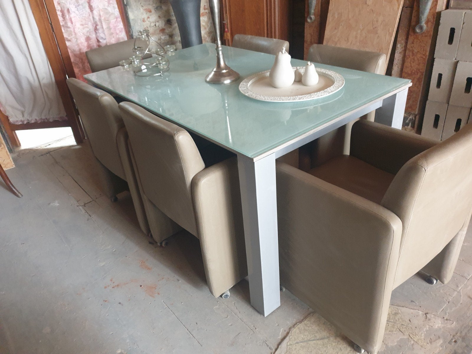 Tafel en 6 stoelen setprijs 350€, Ophalen, Eettafel