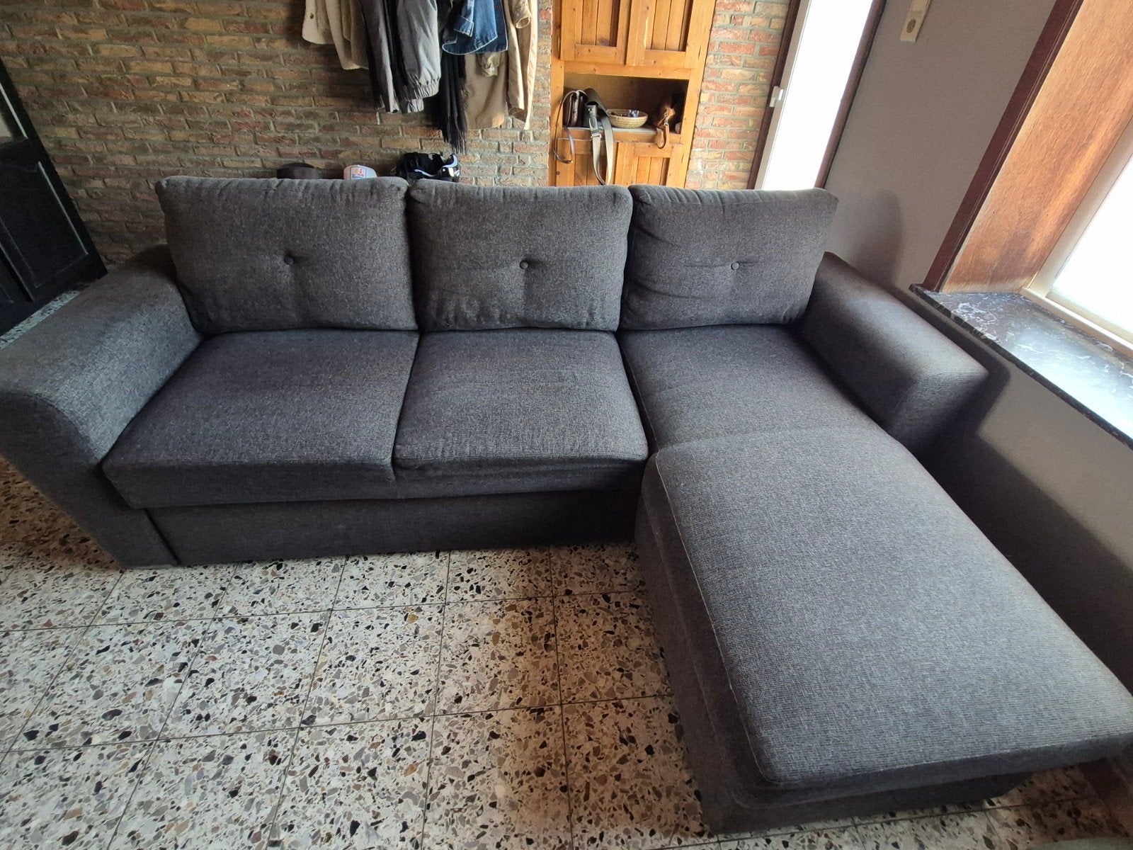 Canapé d'angle convertible gris anthracite, Maison & Meubles