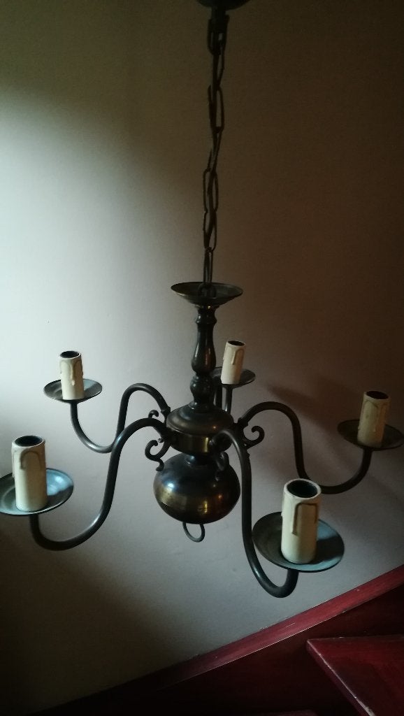 Lustre chandelier - 5 branches, Enlèvement, Utilisé, Métal, Classique
