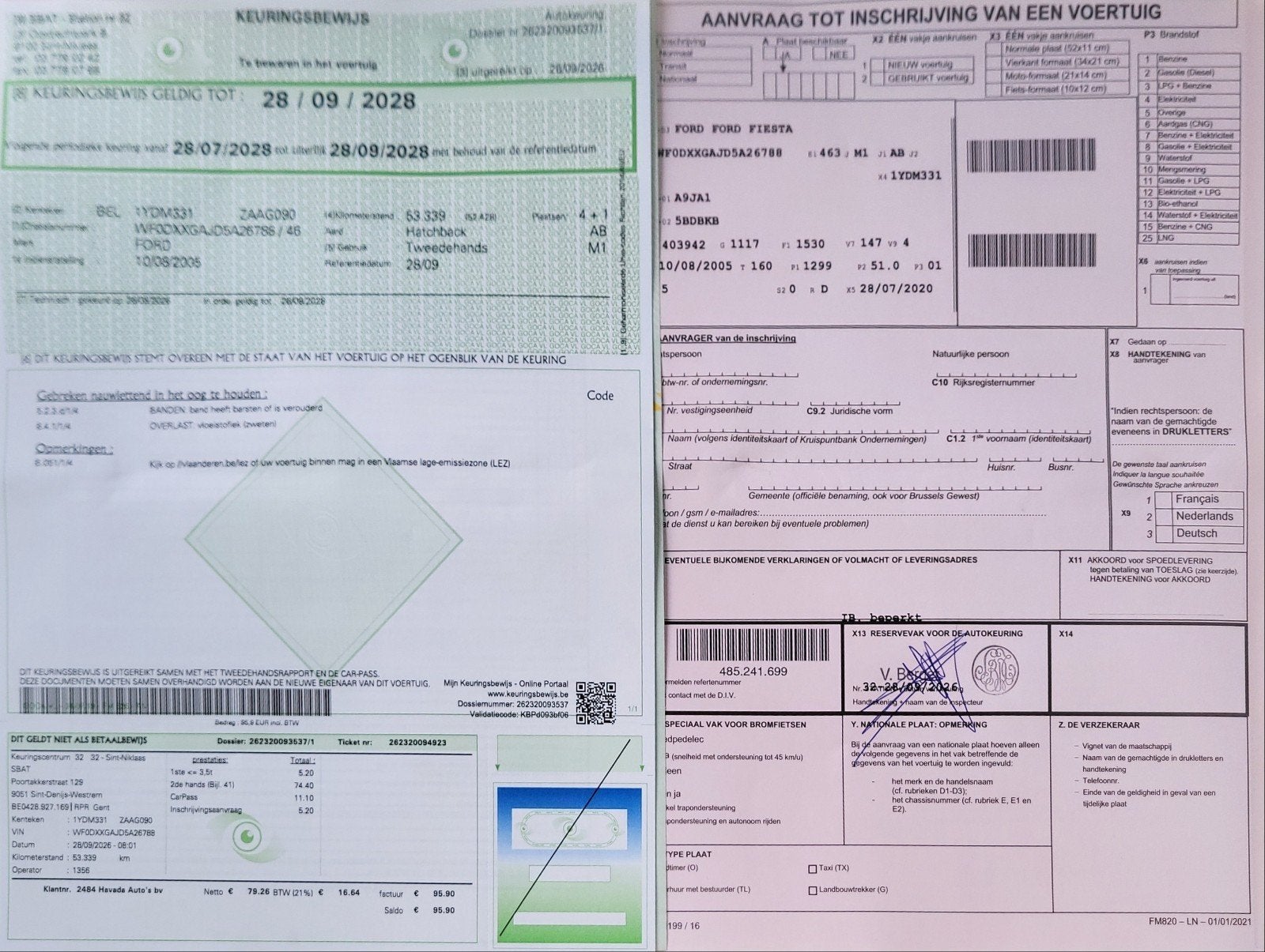 Ford Fiesta 1.3 Benzine 053.000km Gekeurd voor verkoop, Auto's, Voorwielaandrijving, Stof, 4 cilinders, Elektrische ramen