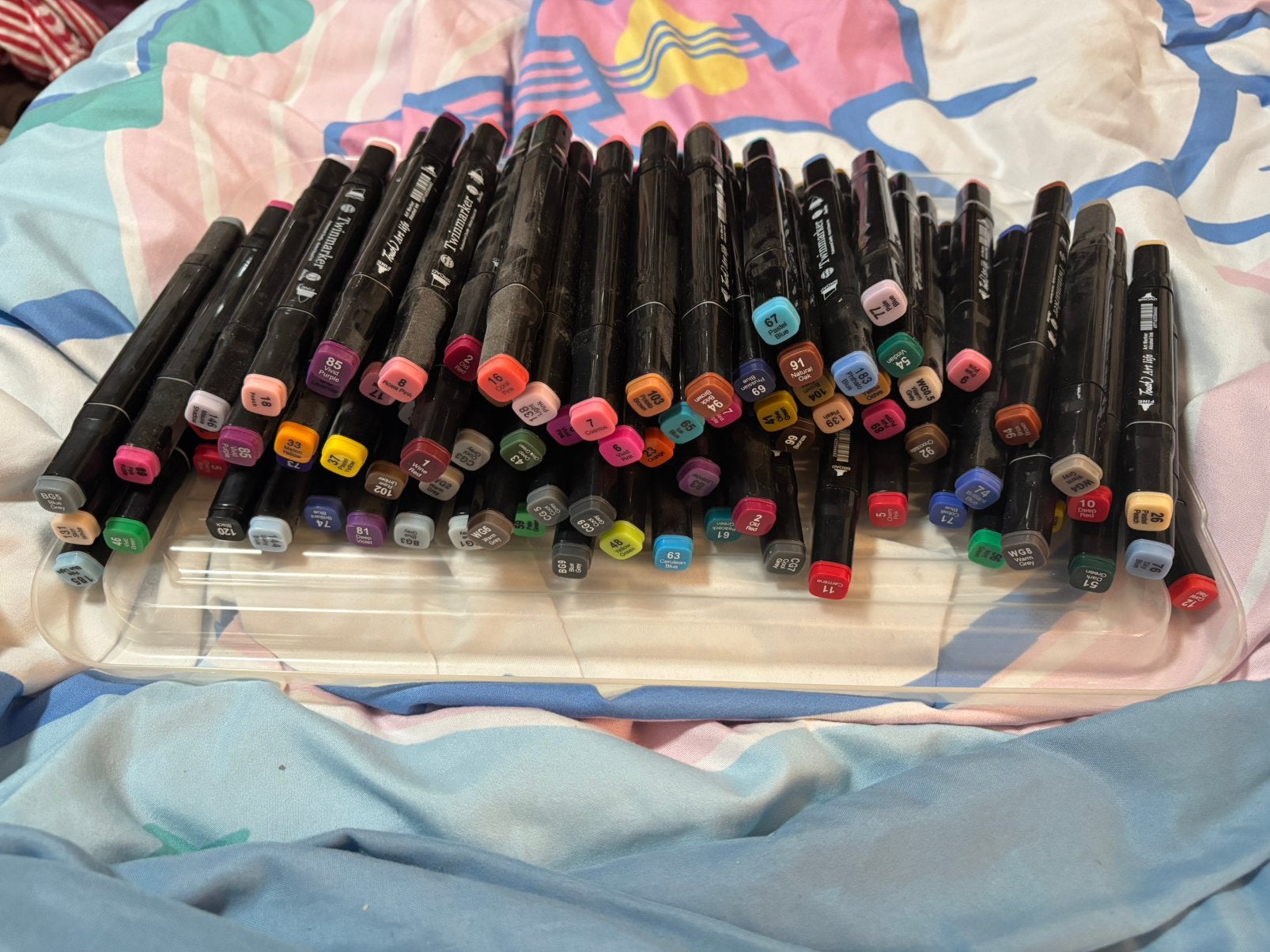 Lot stiften (twin markers), Hobby en Vrije tijd, Tekenen, Ophalen, Gebruikt