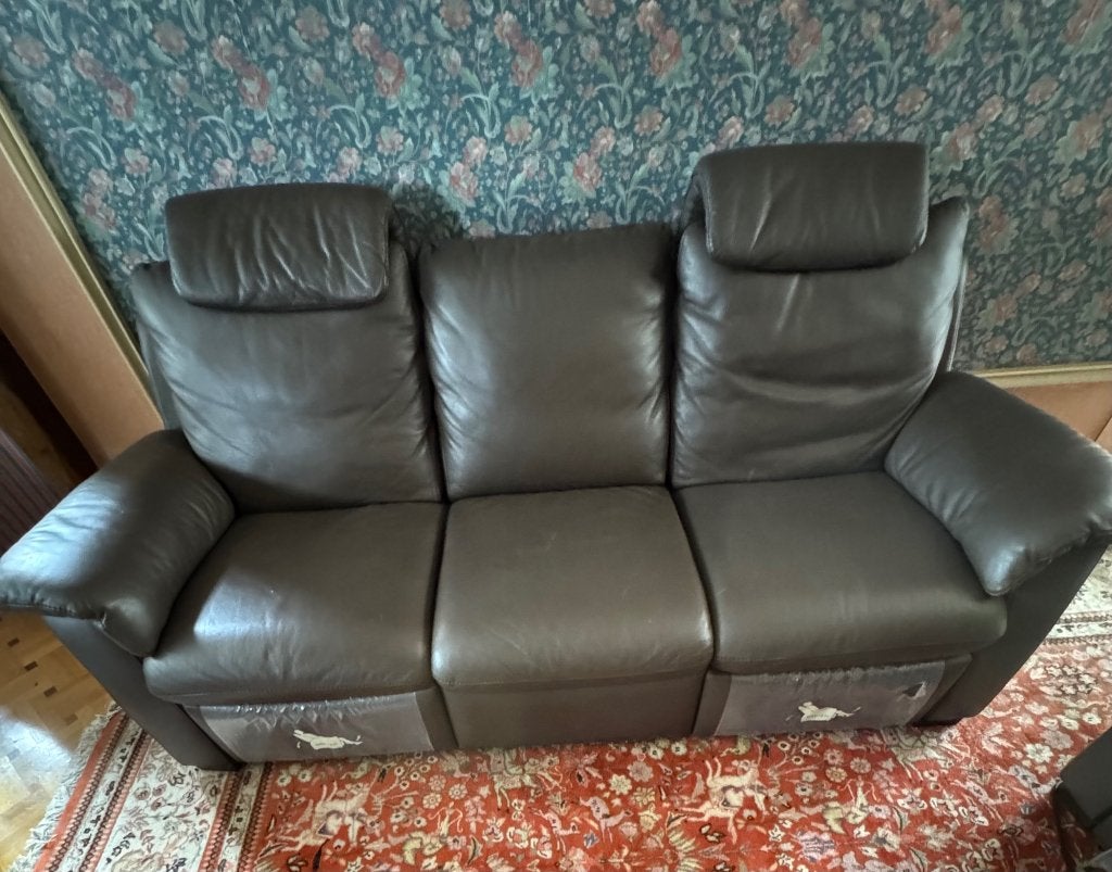 Natuzzi zetel, Ophalen, Zo goed als nieuw, Leer, Kan zowel in een klassiek of modern interieur