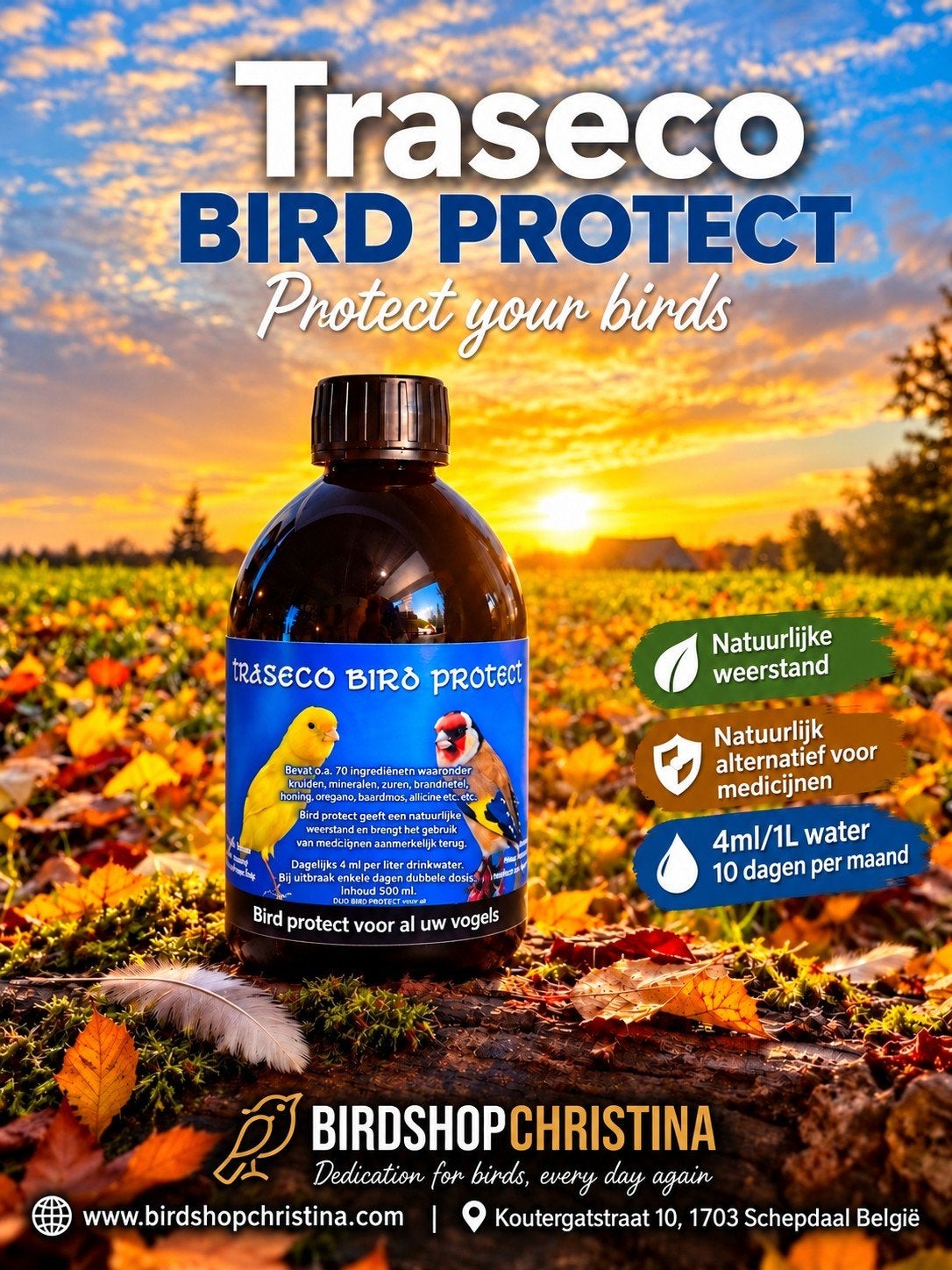 Bird Protect 500 ml - Tout-en-1 - Protection totale - Tras, Animaux & Accessoires, Enlèvement, Neuf, Manger et Boire