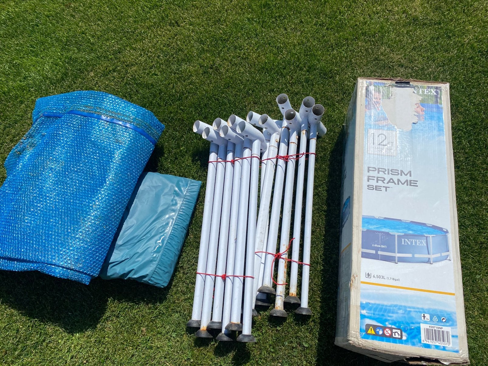 Ensemble de cadre à prismes Intex pour piscine 3,66 m, Jardin & Terrasse, Piscines, 200 à 400 cm, 300 cm ou plus, Rond, Enlèvement