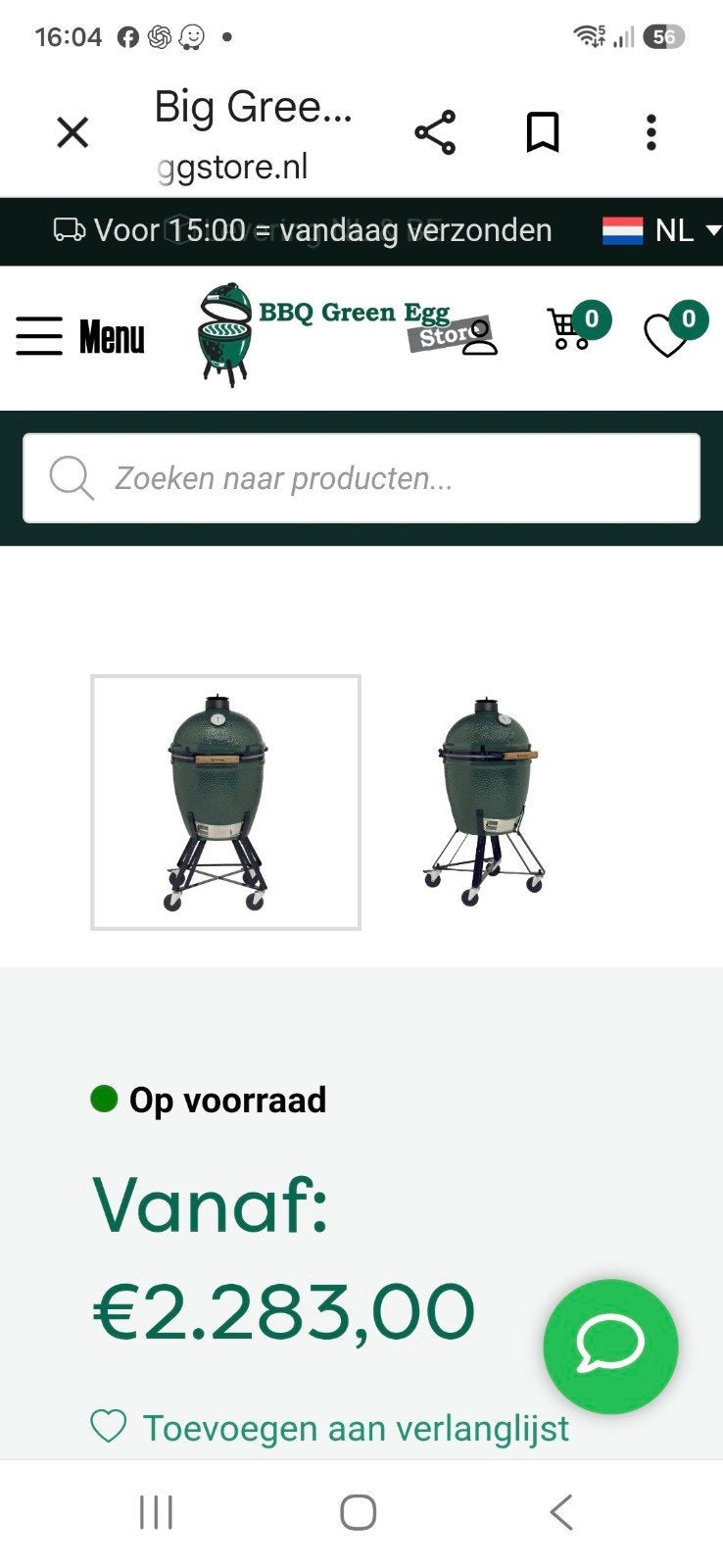 big green egg L, Jardin & Terrasse, Enlèvement, Neuf