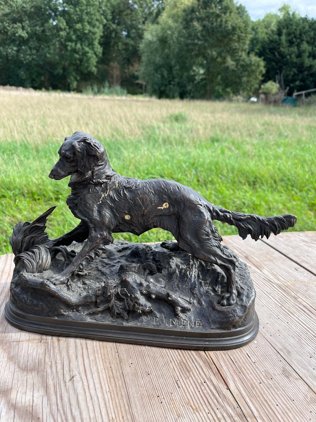 Oud bronzen beeld Pierre-Jules Mêne 19de eeuw, Antiek en Kunst, Ophalen, Brons