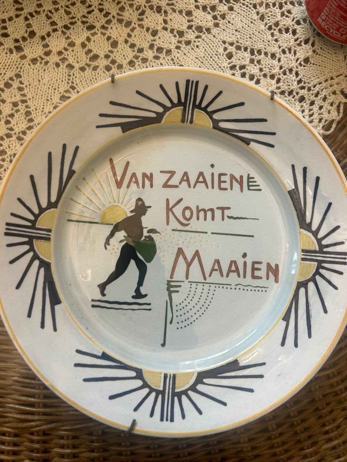Antieke sierborden spreuken gestempeld, Ophalen
