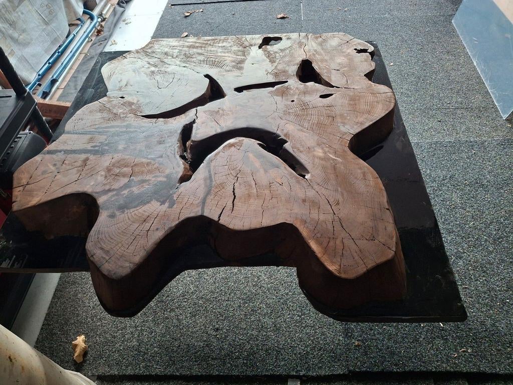 Table basse en bois + epoxy