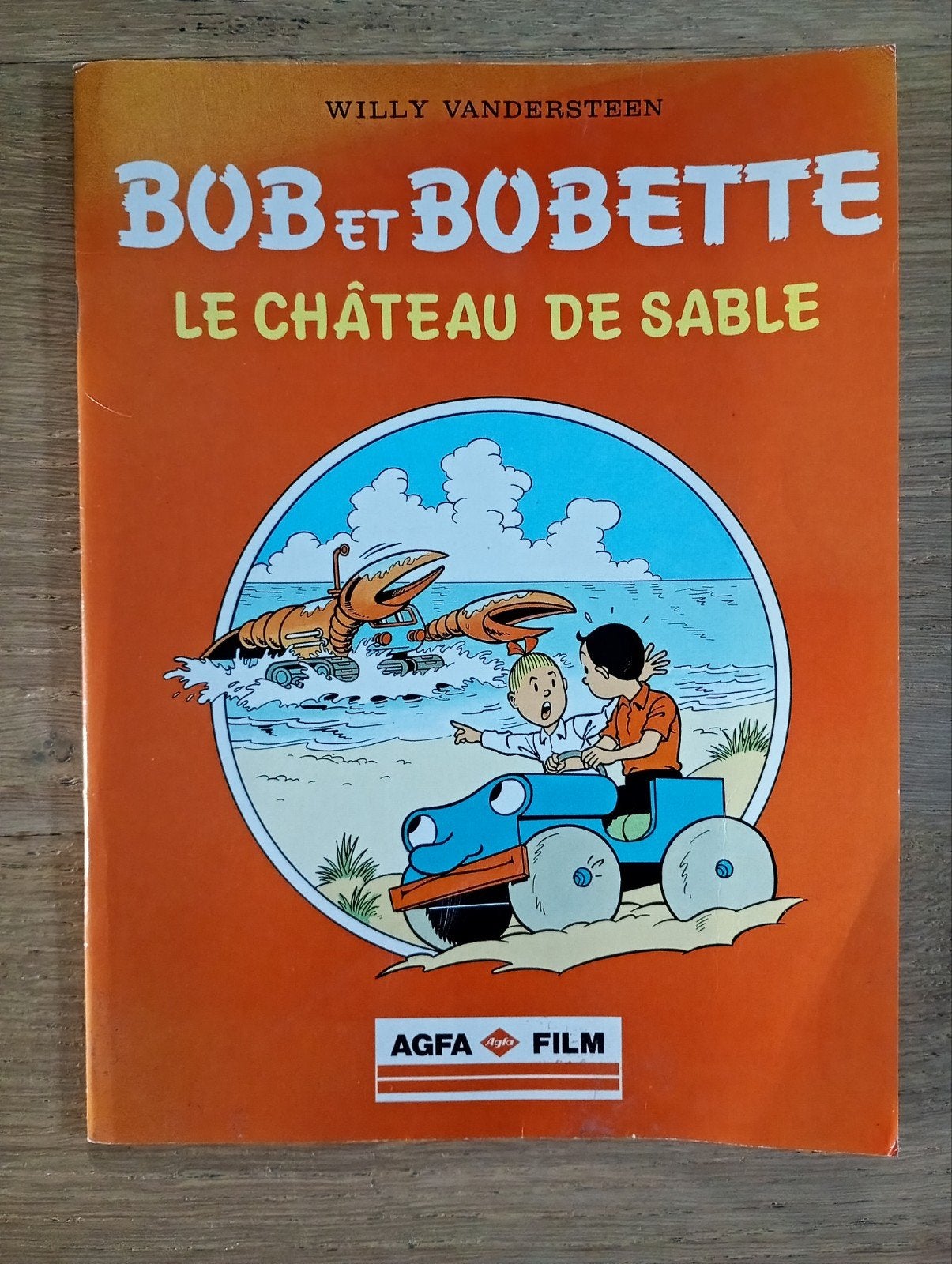 Bob et Bobette Pub Le château de sable Agfa film, Enlèvement ou Envoi, Willy Vandersteen, Une BD, Utilisé