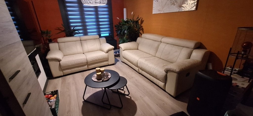 Canapé 2 et 3 places en cuir., Maison & Meubles, 75 à 100 cm, Banc droit, Enlèvement, Utilisé