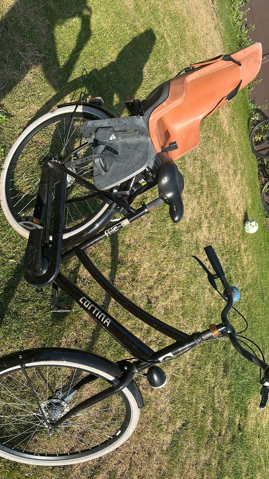Damesfiets met kinderstoel, Enlèvement, Utilisé, Moins de 10 vitesses, Frein à disque