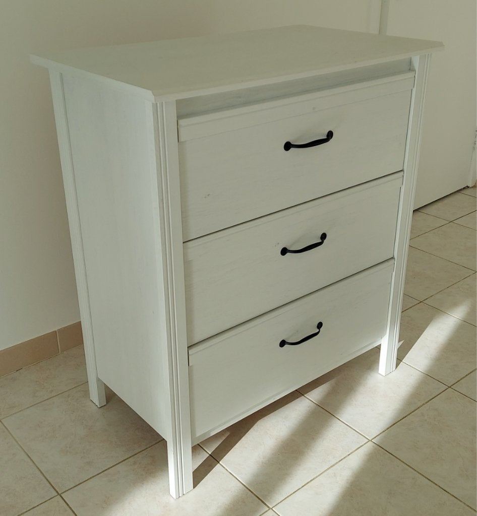 Commode blanche 3 tiroirs, 3 ou 4 tiroirs, 25 à 50 cm, Moins de 100 cm, Enlèvement