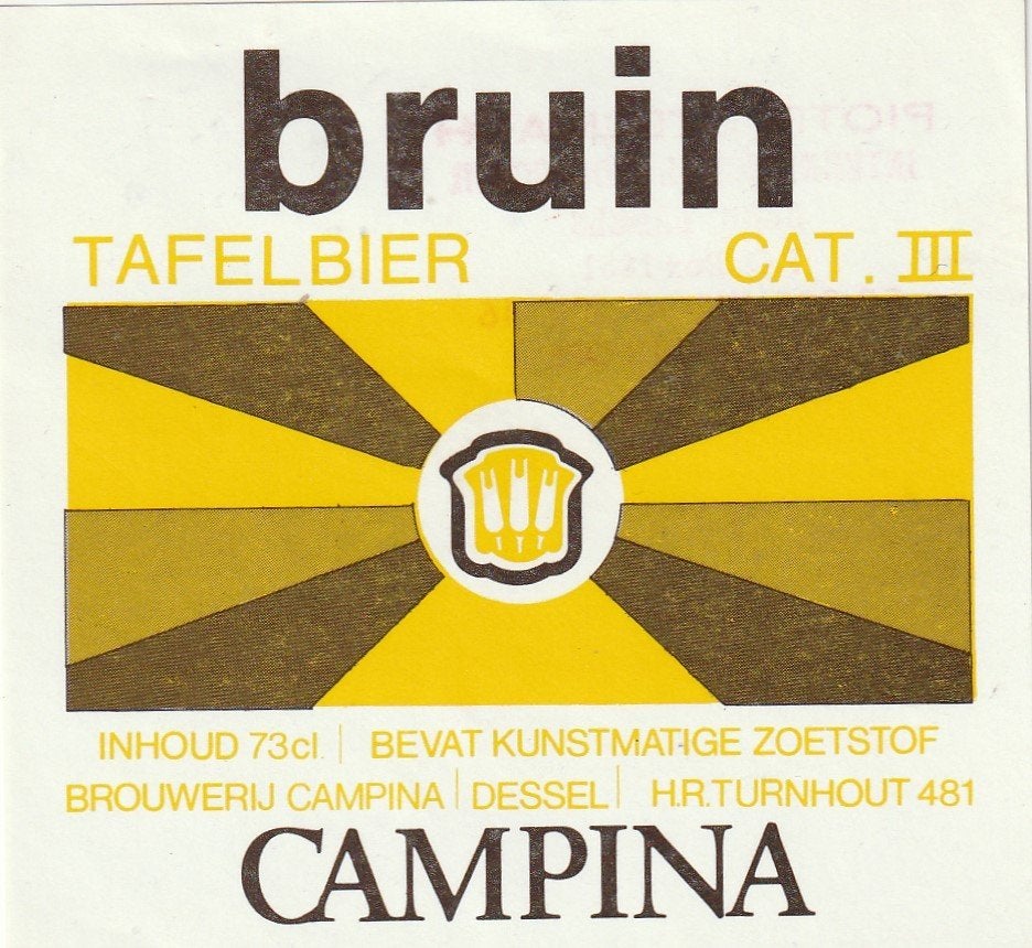 bieretiket Campina Dessel : bruin #1, Verzenden, Gebruikt, Overige typen, Overige merken