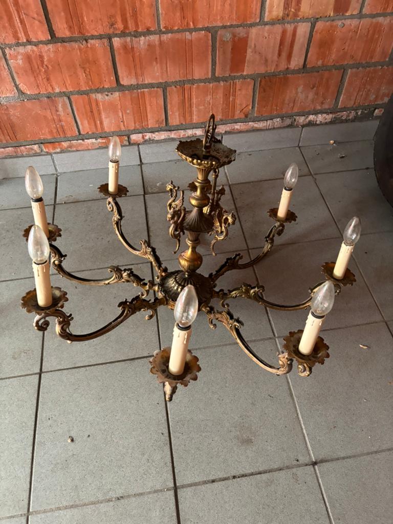 Antieke zware luster, Huis en Inrichting, Ophalen, Gebruikt