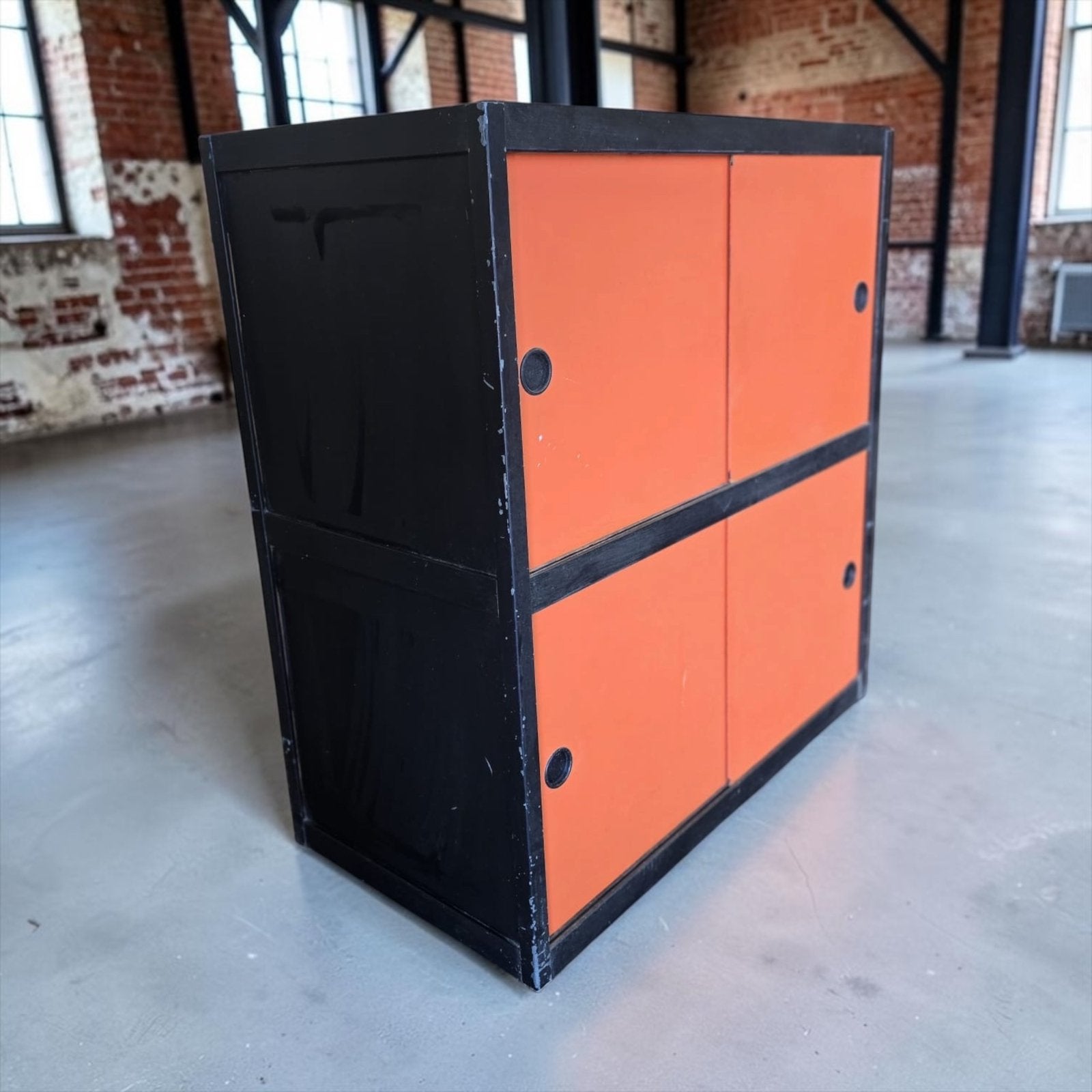 Vintage oranje kast met schuifdeuren KEWLOX, Kinderen en Baby's, Ophalen of Verzenden, Kast