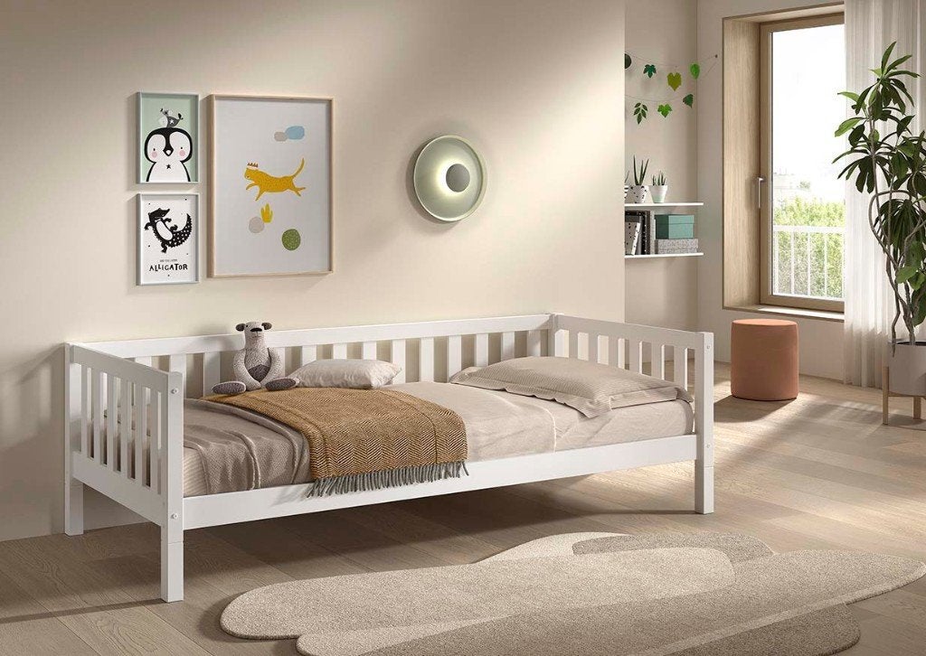 DALLAS KAJUITBED 90X200cm. NIEUW!, Ophalen, 85 tot 100 cm, Nieuw, Lattenbodem