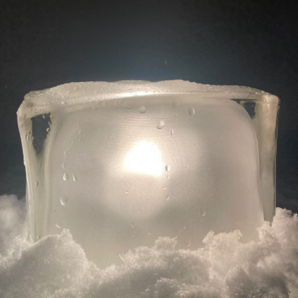 Lampe glaçon Iviken Ikea 1990 état parfait avec ampoule, 28 cm, Comme neuf, Enlèvement, Lampe de chevet