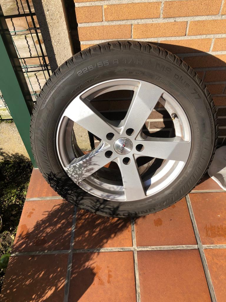 Autobanden op aluminium velgen, Auto-onderdelen, Banden en Velgen, Ophalen, Gebruikt, Velg(en), 17 inch