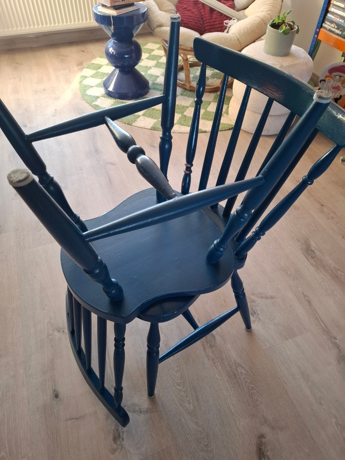 Twee blauwe stoelen, Maison & Meubles, Deux, Enlèvement, Utilisé, Bois
