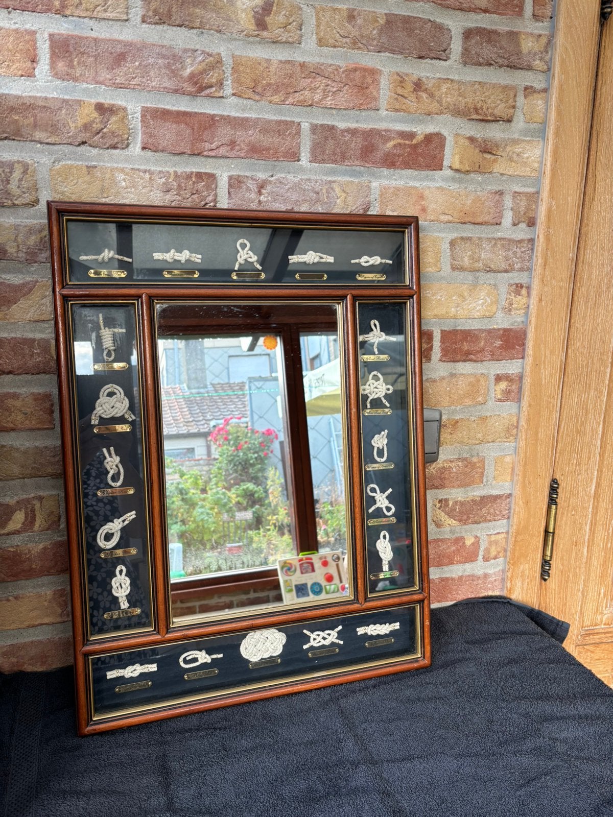 Spiegel met scheepsknopen, Ophalen, Rechthoekig, Minder dan 50 cm, Minder dan 100 cm