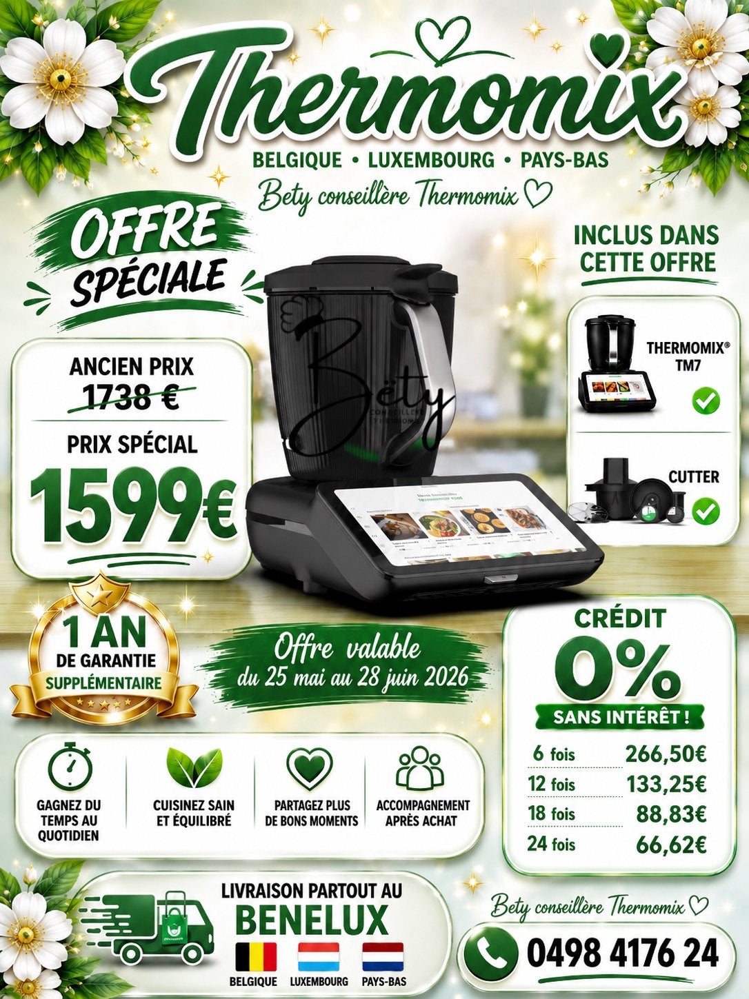 Conseillère Thermomix TM7 CRÉDIT 0% Sans intérêt, 2 tot 3 liter, Ophalen, Nieuw, 3 snelheden of meer