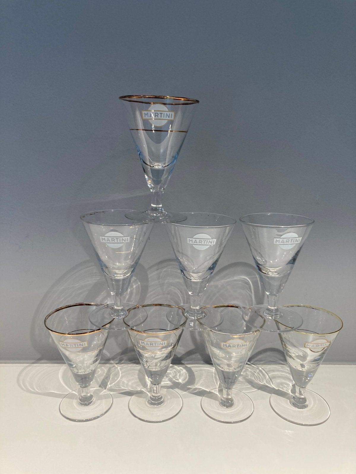 Oude MARTINI glazen ( jaren 60–70 ), Ophalen of Verzenden, Gebruikt
