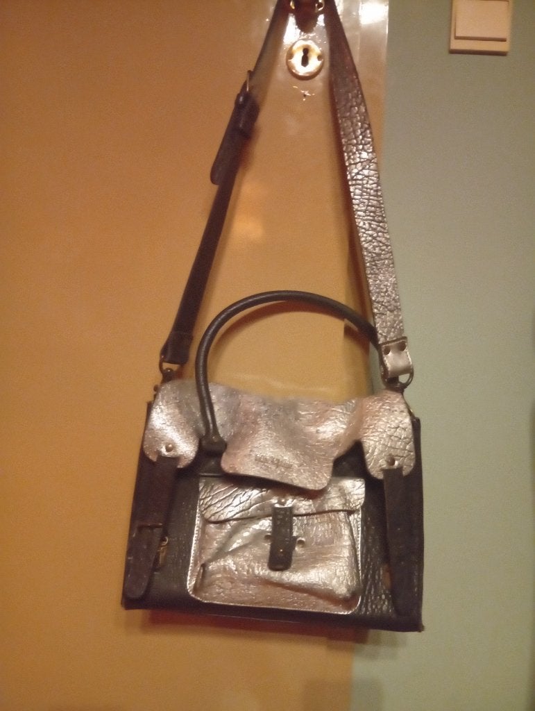 Grande besace cuir Paul Marius, Enlèvement, Utilisé, Noir, Sac à bandoulière