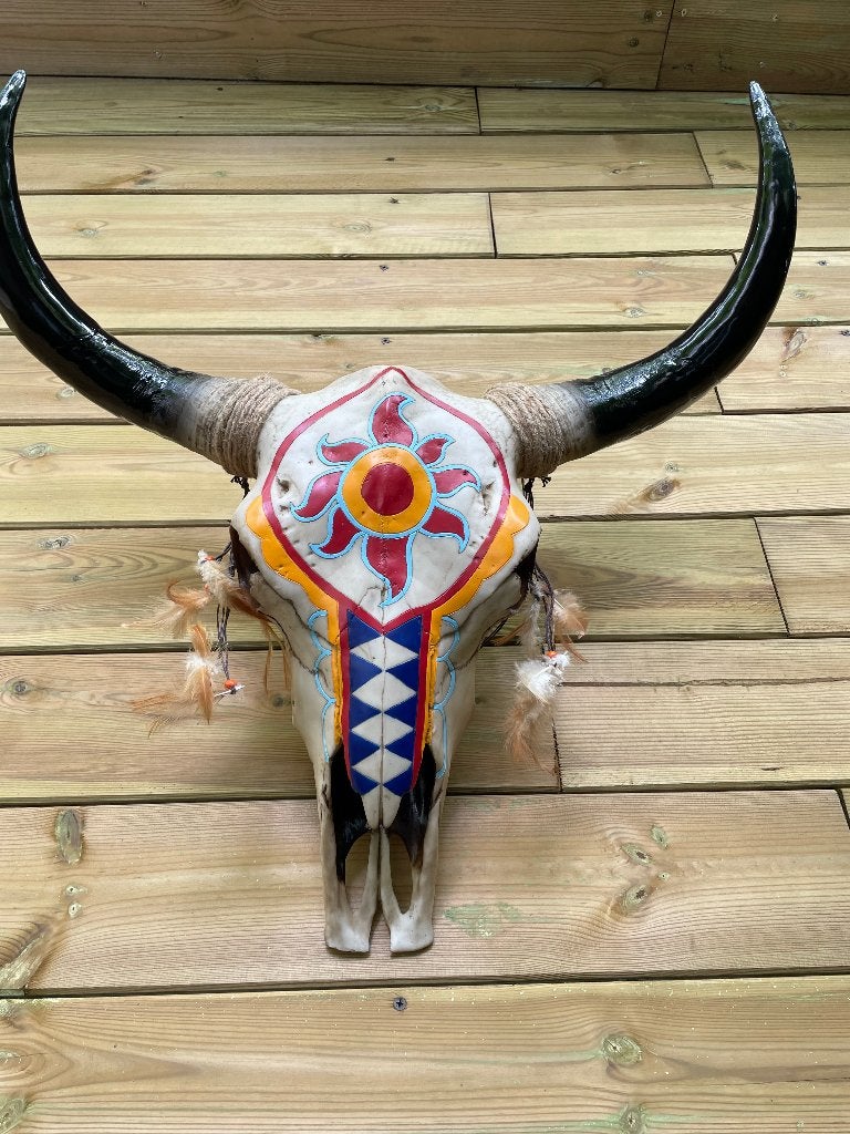 Mur de crâne de buffle de l'Indiana, salon, cowboy 65 cm, Enlèvement, Neuf, Synthétique, Animal