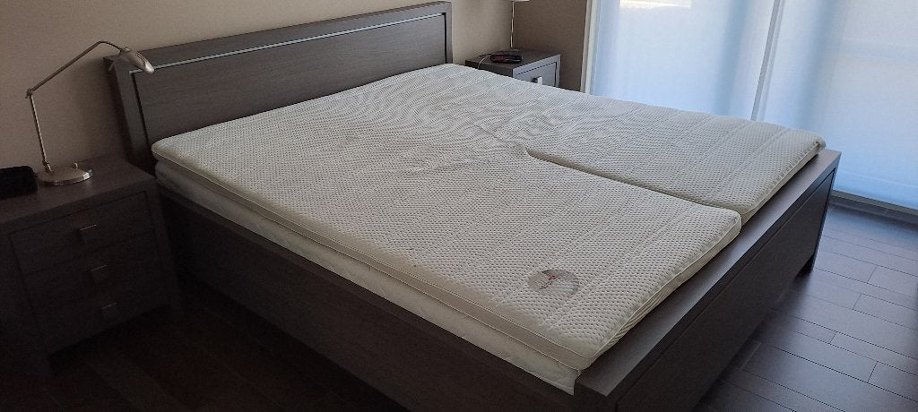 Bed, Huis en Inrichting, Ophalen, Verstelbaar, Bruin, Tweepersoons