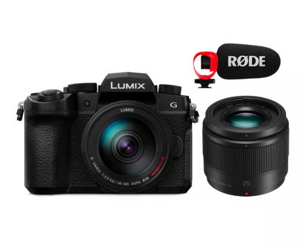Panasonic Lumix G97 + 14-140 mm + 25 mm f/1.7 + 100-300 mm, Comme neuf, Appareil photo hybride, Câble USB, Panasonic
