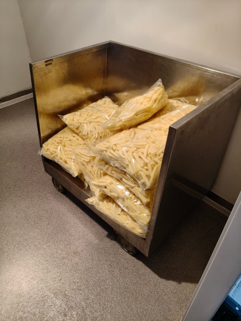 inox kar , inox  bak op wielen, Ophalen, Gebruikt