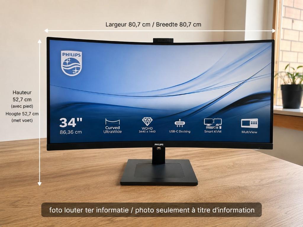 Philips écran business 34’’ neuf dans son emballage, 3 à 5 ms, Philips, VA, 101 à 150 Hz