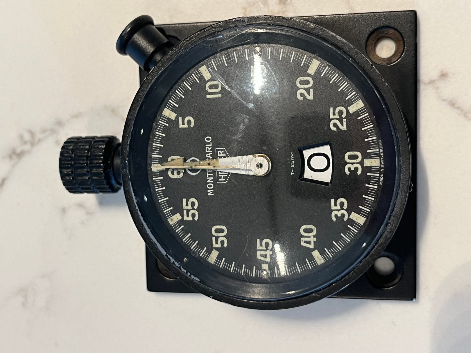 Tableau de bord Heuer Monte Carlo Rally Timer Black Metal, Sports nautiques & Bateaux, Instruments de navigation & Électronique maritime