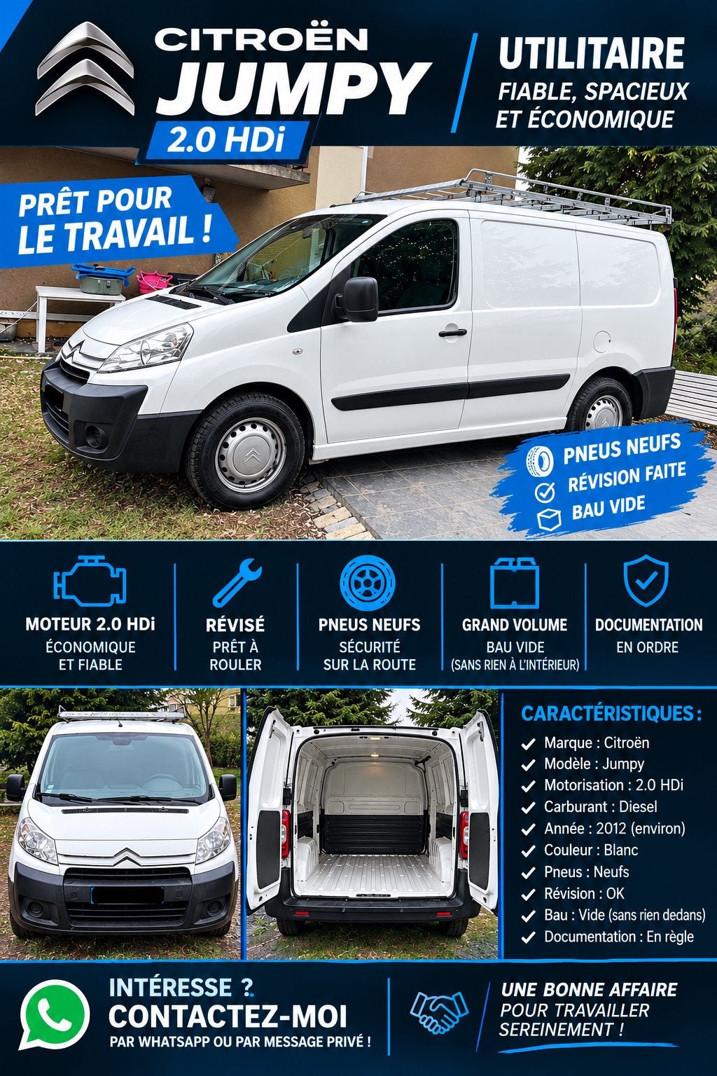CITROËN JUMPY 2.0 HDi DIESEL, Enlèvement ou Envoi