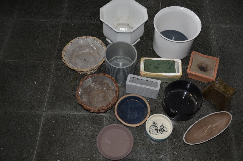 bloempotten, ijzeren huisje, kaars, Tuin en Terras, Ophalen of Verzenden, Gebruikt, Balkon