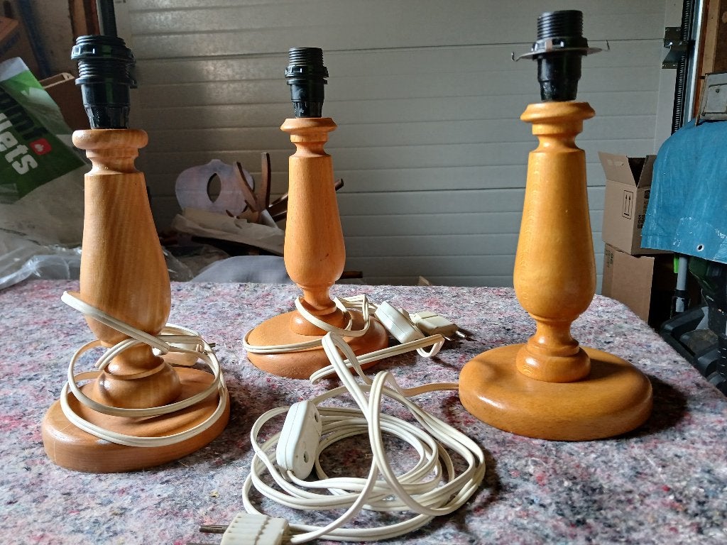 Pied de lampe en bois, Ophalen, 26 cm, Zo goed als nieuw, Landelijk