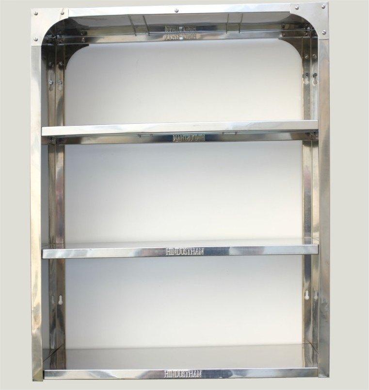 Planken Boekenkast Opbergruimte - 76x60 cm - BOMBAY INOX, Verzenden, Nieuw