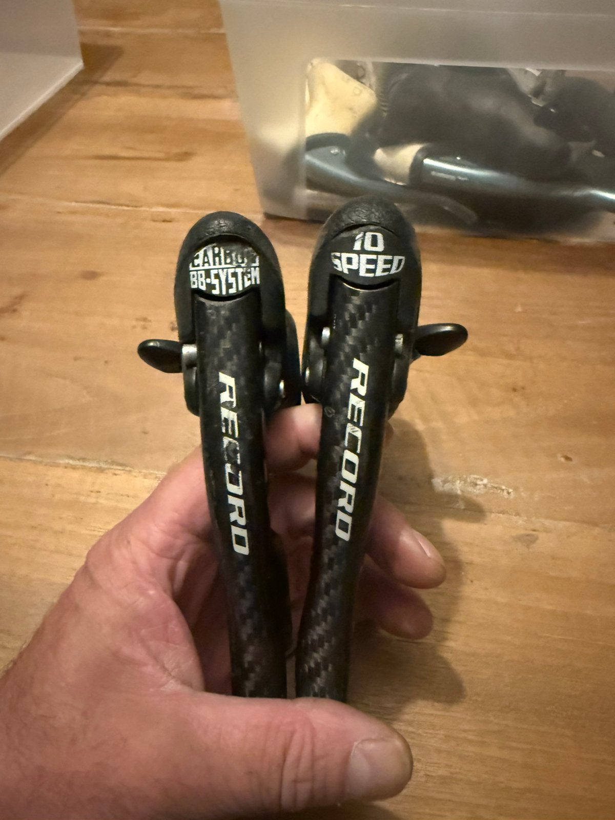 Campagnolo record carbon 10speed, Remmen, Gebruikt, Ophalen of Verzenden, Racefiets